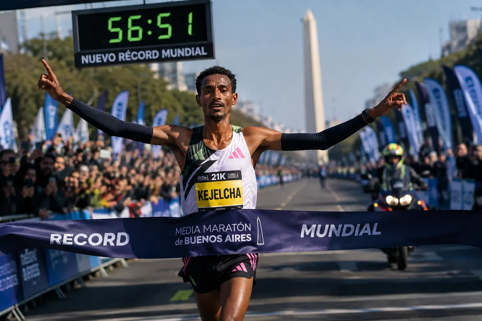 Kejelcha sprang halvmaraton på historiska 56:51